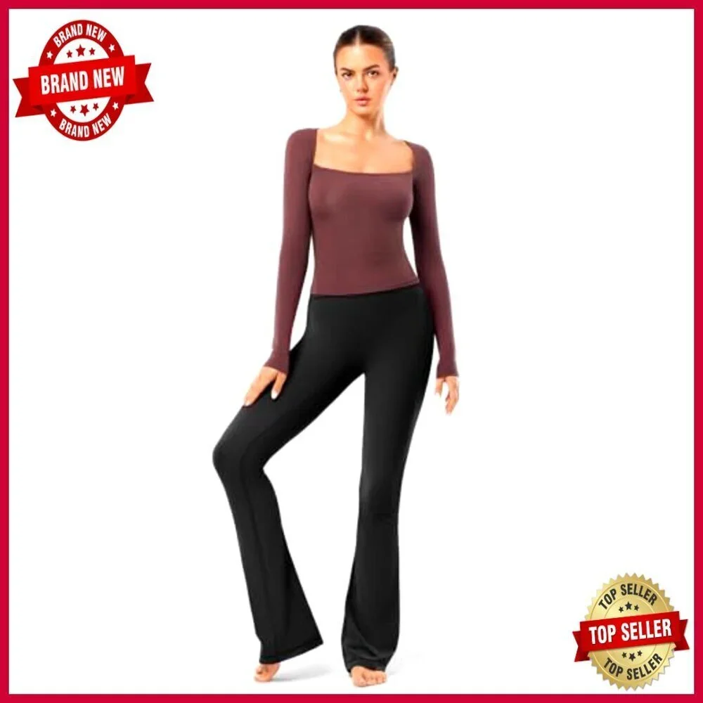High Waisted Flare Leggings, Bootcut Yoga Pants for Pilates & Casual Wear_5